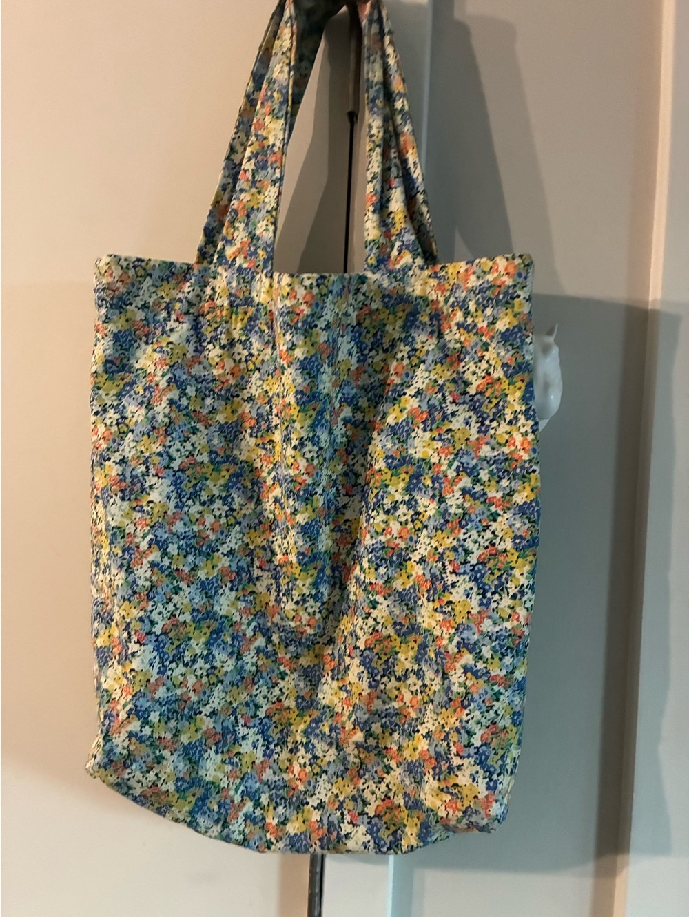 Faithfull the Brand Floral Print Cotton Tote Bag - Yellow Blue Multi